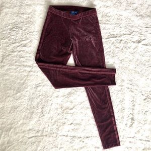 Adidas Maroon Velvet Leggings